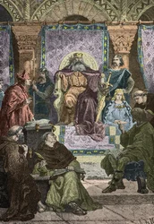 Charlemagne Presides Over the Palace Academy in the Presence of Alcuin