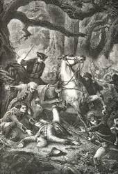 Death of General Edward Braddock at the Battle of Monongahela