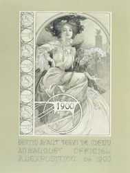 Official Banquet of the Paris International Exhibition 1900. Design for the Menu