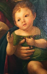 Madonna and Child with Mary Magdalene, St Catherine, and Two Saints (Detail)