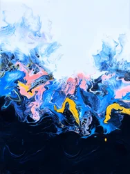 Abstract Blue Gold Swirls