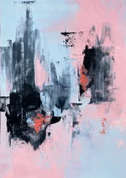 Blush Blue Abstract Strokes