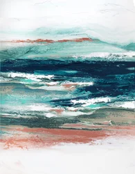 Deep Blue Coastal Abstract