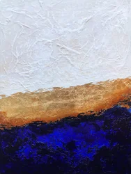 Deep Blue Gold Abstract