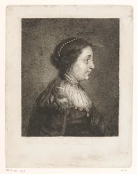 Bust of a Woman with Pearls in Her Hair