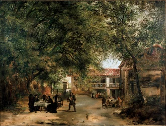 View of Cazzuola inn out of Vittoria gate, Milan