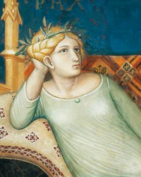 Allegory of good government, peace, detail from Allegory and effects of good and bad government in town and country