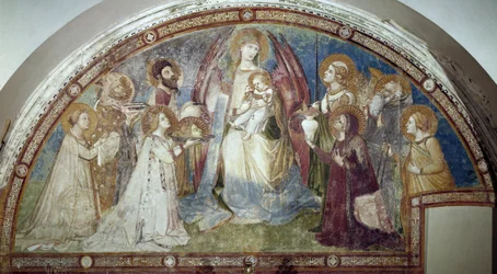 Maestà - The Virgin and Child, Surrounded by Saints and Archangel Michael