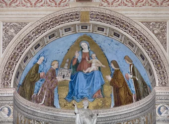Gian Galeazzo Visconti and His Children Filippo Maria, Giovanni Maria and Gabriele Maria Presenting the Model of the Certosa to the Virgin Mary and Child