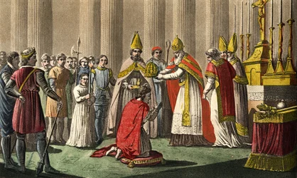 Charlemagne crowned by Pope Leo III at St Peter
