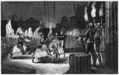 Charles VIII enters Rome in 1494 to be declared Emperor of the Orient - Charles VIII (1470-1498) entered Rome on 31 December 1494. He was declared Emperor of Orient, before going to Naples to assert his rights there - Engraving of 1825 in 