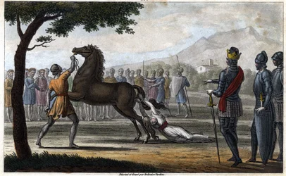 The Death of Queen Brunhilda of Austrasia - Drawn and Engraved by Ambroise Tardieu