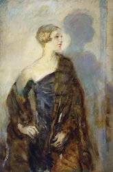 Portrait of Lady Abdy, Three-Quarter Length, Wearing a Fur Wrap