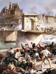 Arcole bridge, Capture of Paris town hall on July 28