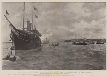 A Privy Council at Sea, Councillors arriving alongside His Majesty