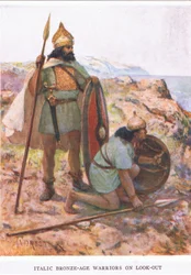 Italic Bronze Age Warriors on the Look Out, Illustration from 