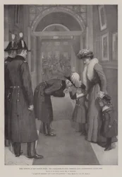Lord Roberts in his London Hotel, the Commander-in-Chief greeting Lady Settrington
