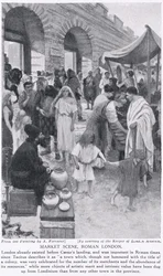 Roman market scene, London, illustration from 