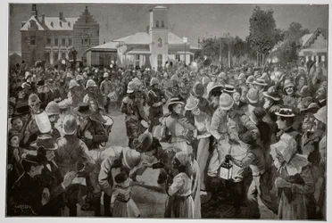 The British Occupation of Bloemfontein - An Evening Concert in Market Square by the Pipes of the Highland Brigade