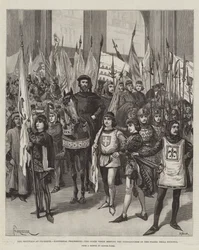 The Festivals at Florence, Historical Procession, the Conte Verde meeting the Gonfaloniere in the Piazza della Signoria