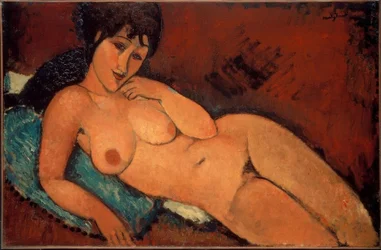 Nude on a Blue Cushion