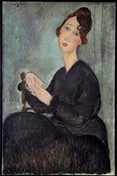 Portrait of Dedie (Odette Hayden). Painting by Amedeo Modigliani (1884-1920), 1918. Dimensions: 0.92 x 0.6 m. Paris, Musée national d