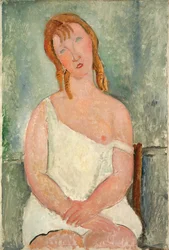 Seated Young Girl in a Shirt, 1918