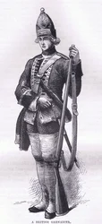 A British Grenadier, illustration from Cassells History of the United States published by Cassell, Petter & Galpin, c.1900