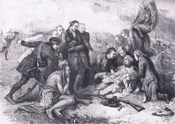 Death of Wolfe, illustration from Cassells History of the United States published by Cassell, Petter & Galpin, c.1900