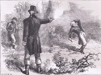 Duel between Burr and Hamilton, illustration from Cassells History of the United States