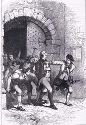 Huddy led from prison to be hanged, illustration from Cassells History of the United States published by Cassell, Petter & Galpin, c.1900