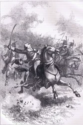 The charge of the Pulaski, illustration from Cassells History of the United States published by Cassell, Petter & Galpin, c.1900