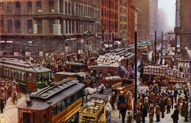 A Busy Day on Dearborn and Randolph Streets