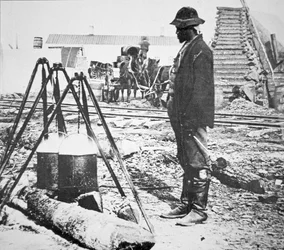 A Black cook at a Union Army camp during the American Civil War (1861-65)