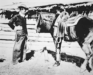 Butch Cassidy (1866-1908/09) with his horse
