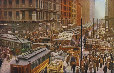 Chicago: A Busy Day on Dearborn and Randolph Streets