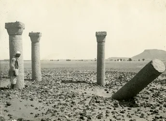 Columns from Coptic Church, Seen from West, Sai Island, Egypt