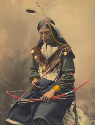 Portrait of Oglala Sioux Council Chief Bone Necklace
