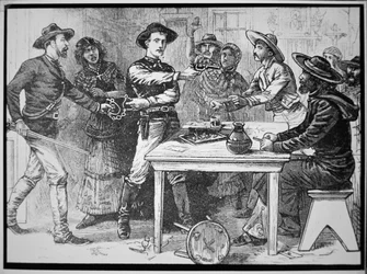 Texas Rangers arresting a Mexican outlaw, c.1880