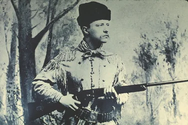 Theodore Roosevelt in hunting dress, c.1885