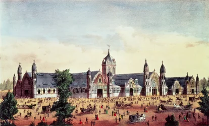 Agricultural Hall, Grand United States Centennial Exhibition, Fairmount Park, Philadelphia, pub. by Currier and Ives, 1876