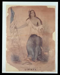 American Civil War Poster representing Liberty, engraved by Hoffmann