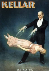 American poster for the show of the magician Harry Kellar: Levitation