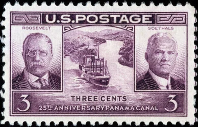 American stamp on the 25th anniversary of the Panama Canal