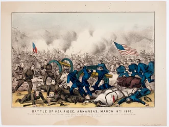 Battle of Pea Ridge, Arkansas, March 8th 1862, pub. by Currier & Ives, 1862