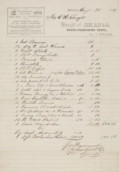 Bill of Sale dated August 25