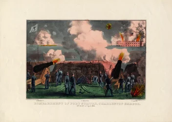 Bombardment of Fort Sumter, Charleston Harbor, 12th & 13th of April 1861, pub. by Currier & Ives, c.1861