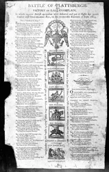 Broadside from the War of 1812, featuring Battle of Plattsburgh and Victory on Lake Champlain