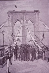 Brooklyn Bridge, President Arthur at its opening ceremony, 24 May 1883