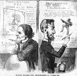 Butler Hanged, the Black Man Free, 1863